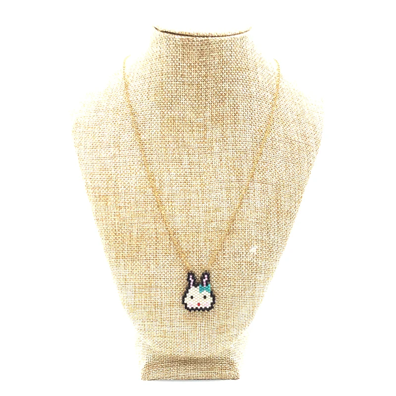 

2018 Empress Handmade Woman Rabbit Gold Thin Chain Choker Japanese Imported Miyuki Glass Bead Cute Necklace For Gift Presents