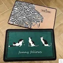 Зебра/catlon бархатные короткие коврик длинный прямоугольник ковер Нескользящие украшения дома забавный кот зеленый ковер гостиная кухня коврики