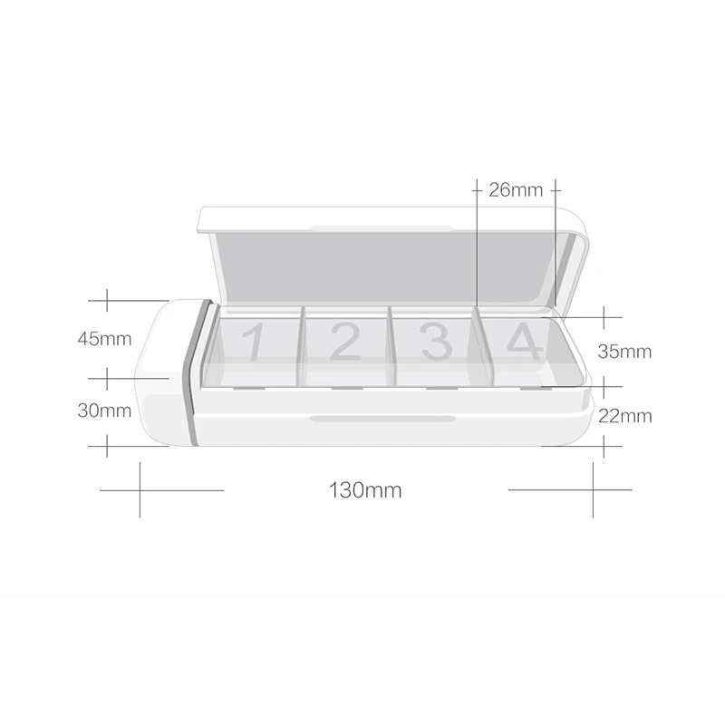 Xiaomi HiPee, умный Дорожный Чехол для таблеток, разветвитель, органайзер для таблеток, 4 сетки, контейнер для хранения лекарств, коробка для управления с помощью WeChat APP