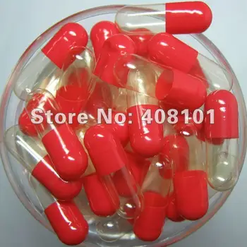 

Free shipping (5,000pcs/lot) cap and body separated 1# red/transparent capsule,hard capsule,gelatine capsule,empty capsule