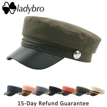 Ladybro осень-зима шляпа женская военная шляпа PU Мужская Snapback шапка женская берет шляпа мужская Casquette Леди восьмиугольная шнурок для крышки плоская подошва