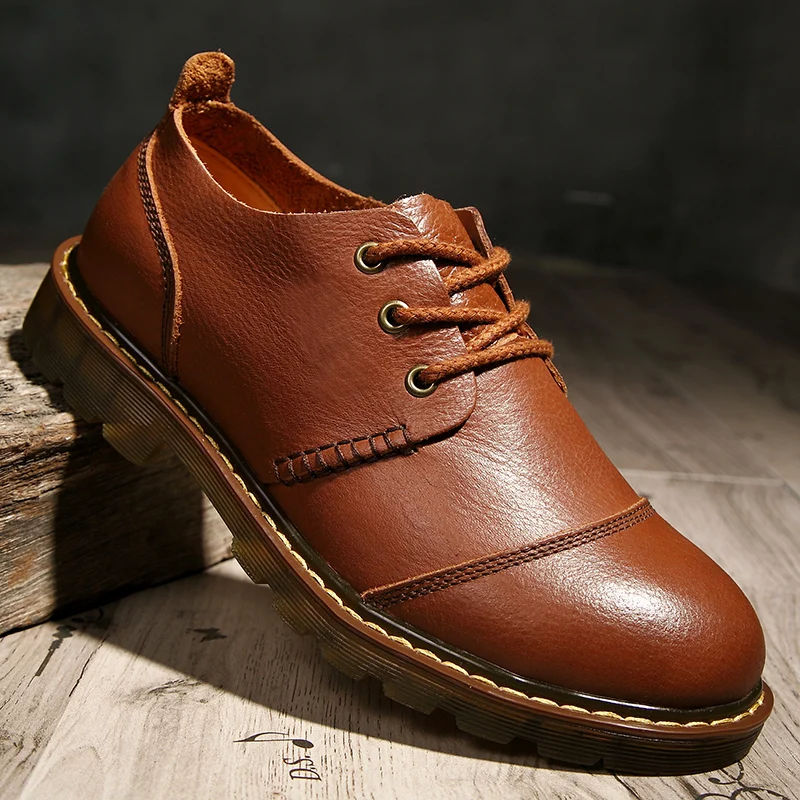 

Handmade Men Work Shoes Luxury Brand Man Casual Sneakers High Quality Designer Men Shoes Natural Leather Young Casual Shoes