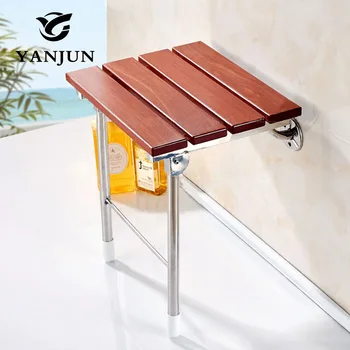 

YANJUN Wood Folding Bath Shower Seat Wall Mounted Relaxation Shower Chair Solid Seat Spa Bench Saving SpaceBathroom YJ-2058