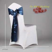 100 Frence Синий в Европу Премиум Свадебный сатиновый стул створки