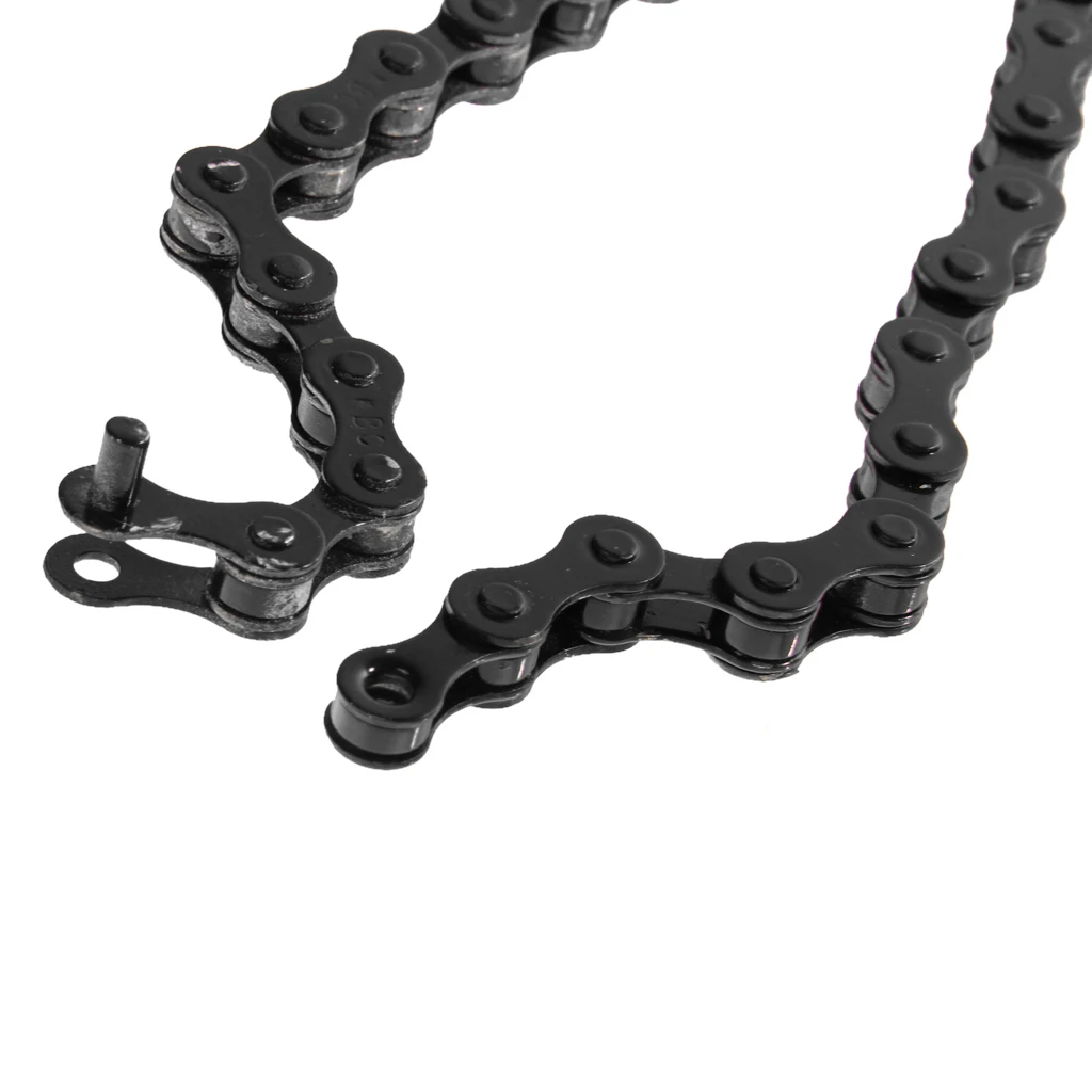 MTB BMX Fixie Road Bike Steel Chain Single Speed Bicycle Chain Magic Button Chain 1/2' X 1/8' BLACK