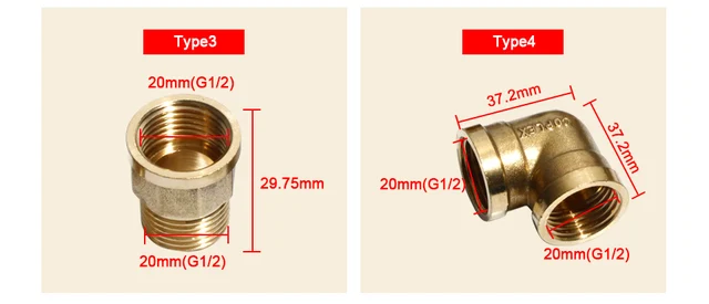 Raccord de tuyau d'eau en cuivre, différents Types de raccord de tuyau en t  à coude droit 20mm 1/2 '', raccord de tuyau d'eau, d'huile et de gaz -  AliExpress