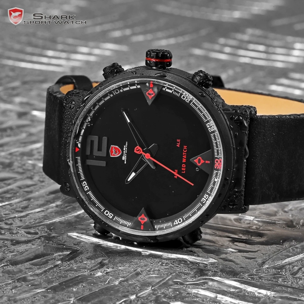  Bluegray Carpet Shark Men Sport Watch Top Brand Military Black Watches LED Digital Analog Quartz Wr