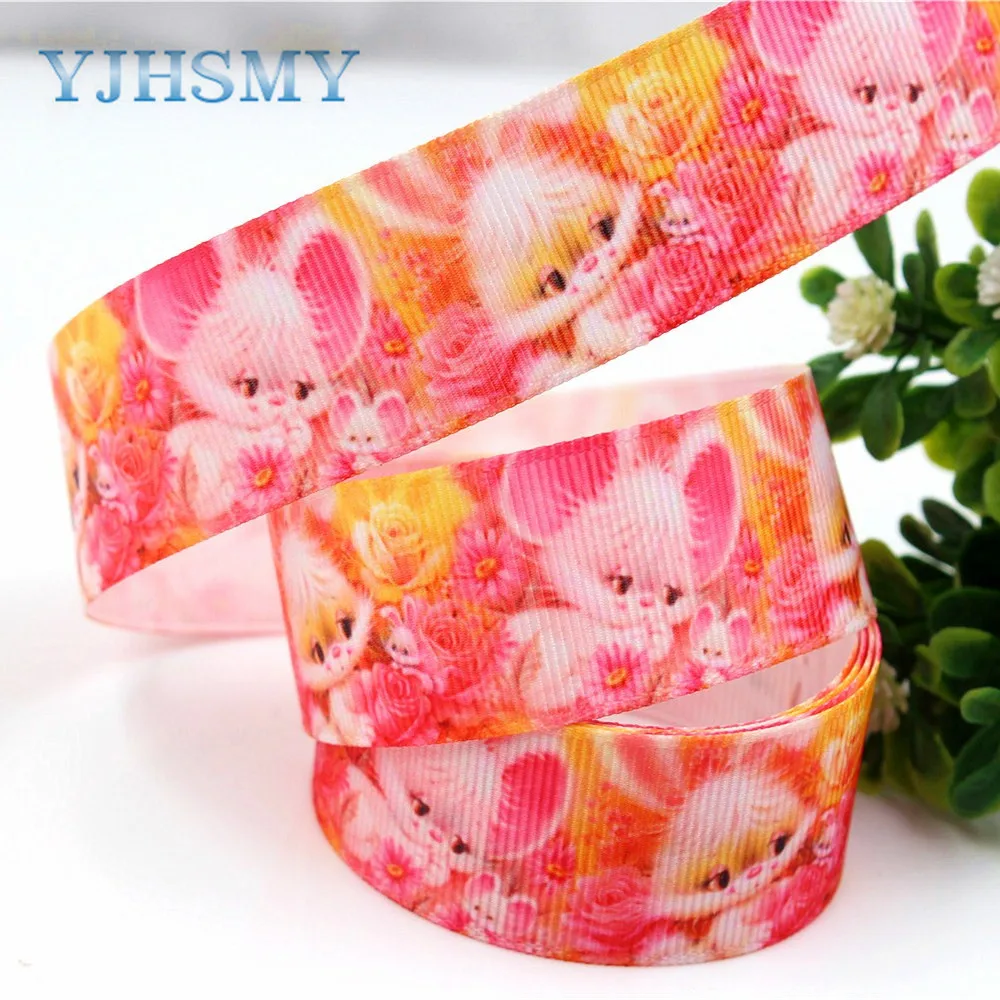 

YJHSMY F-17616-710,25 mm 10 yards Cartoon Printed grosgrain ribbons,DIY handmade Hair accessories Material wedding gift wrap