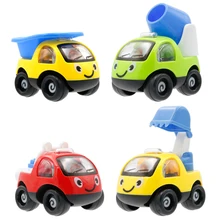 

4pcs/lot Plastic ABS Material 100% Safe Mini Vehicle Cartoon Car Toys For Little Kids Lovely Pull Back Truck Toy For Childrens