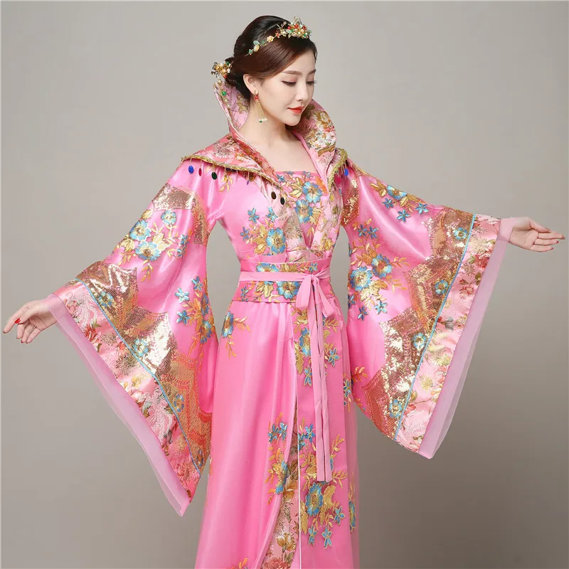 Платье древней королевы династии Тан феи с длинным хвостом костюм одежда императрицы традиционная принцесса древний Китай Королевское женское платье