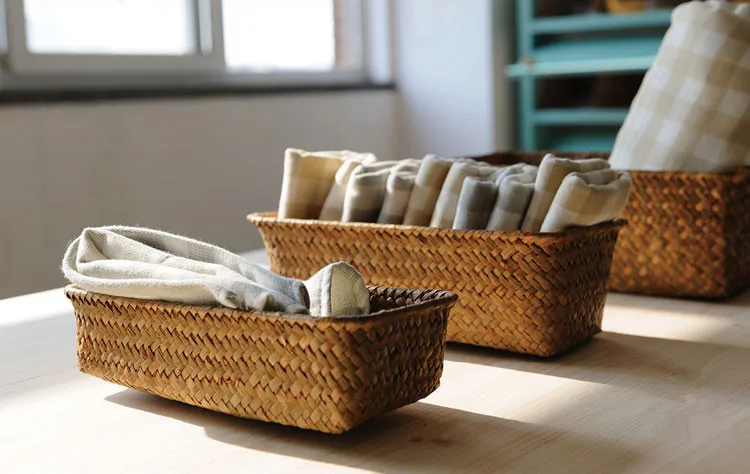 Towel Basket Storage Box Makeup Organizer Table Decoration Wicker Towel Basket Storage Box Makeup Organizer Table Decoration Wicker Cesta Cesto De Roupa Suja Straw In Baskets From Home Garden On