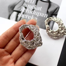 SRCOI Золото Серебро Цвет Нерегулярные серьги в форме капли овальные массивные преувеличенные пустотелые серьги гвоздики для женщин Подарки на год