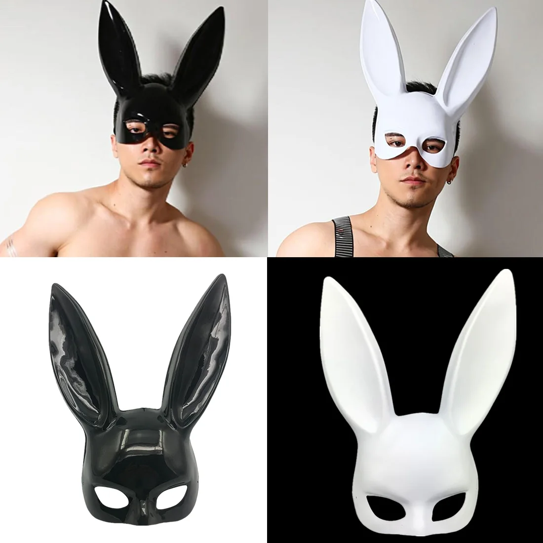 

Mark Black Women Girl Sexy Rabbit Ears Mask Cute Bunny Long Ears Bondage Mask Halloween Masquerade Party Cosplay Costume Props