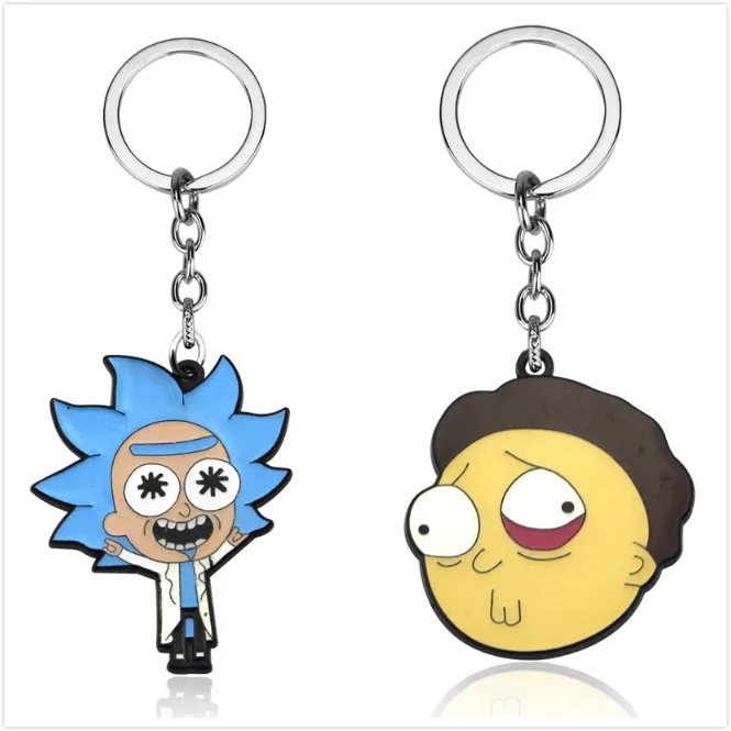 

Rick and Morty Action Figure Collection Model Toy Q vision keyring pendant rick and morty Bobble Head Q Edition Keychain Toys