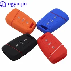 Jingyuqin Volkswagen VW Magotan Passat B8 Skoda A7 Умный брелок для 20p 3 BTNS дистанционный силиконовый для ключа автомобиля брелок чехол держатель