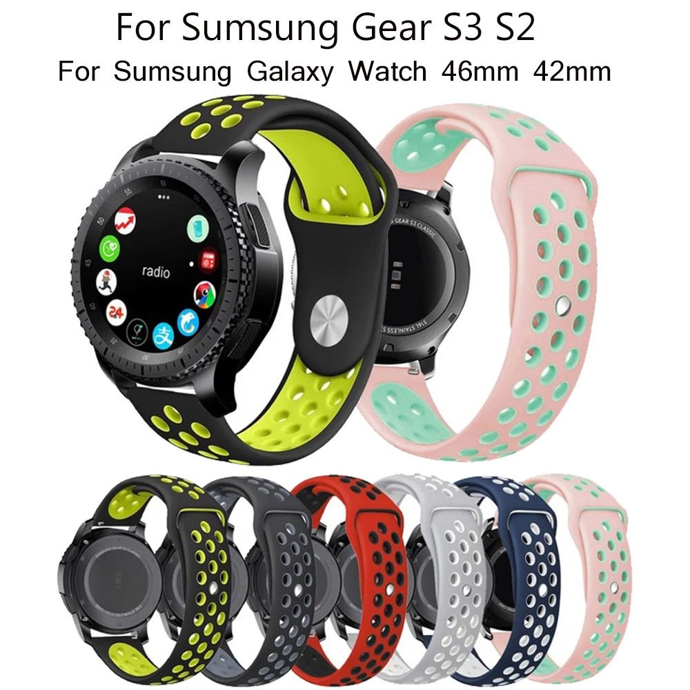 

Silicone Watch strap for amazfit bip WatchBands 22mm 20mm Galaxy watch 46mm Samsung Gear sport S2 s3 Frontier Classic watch band