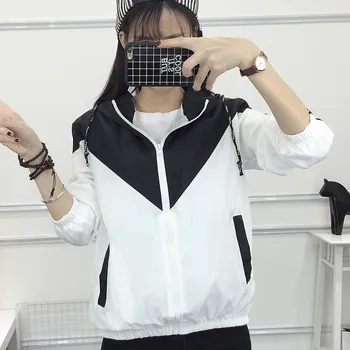 

Fashion Women Hooded Coat 2018 Autumn And Winter Patchwork Jacket Outerwear
