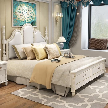 

Ricewhite leather princess bed