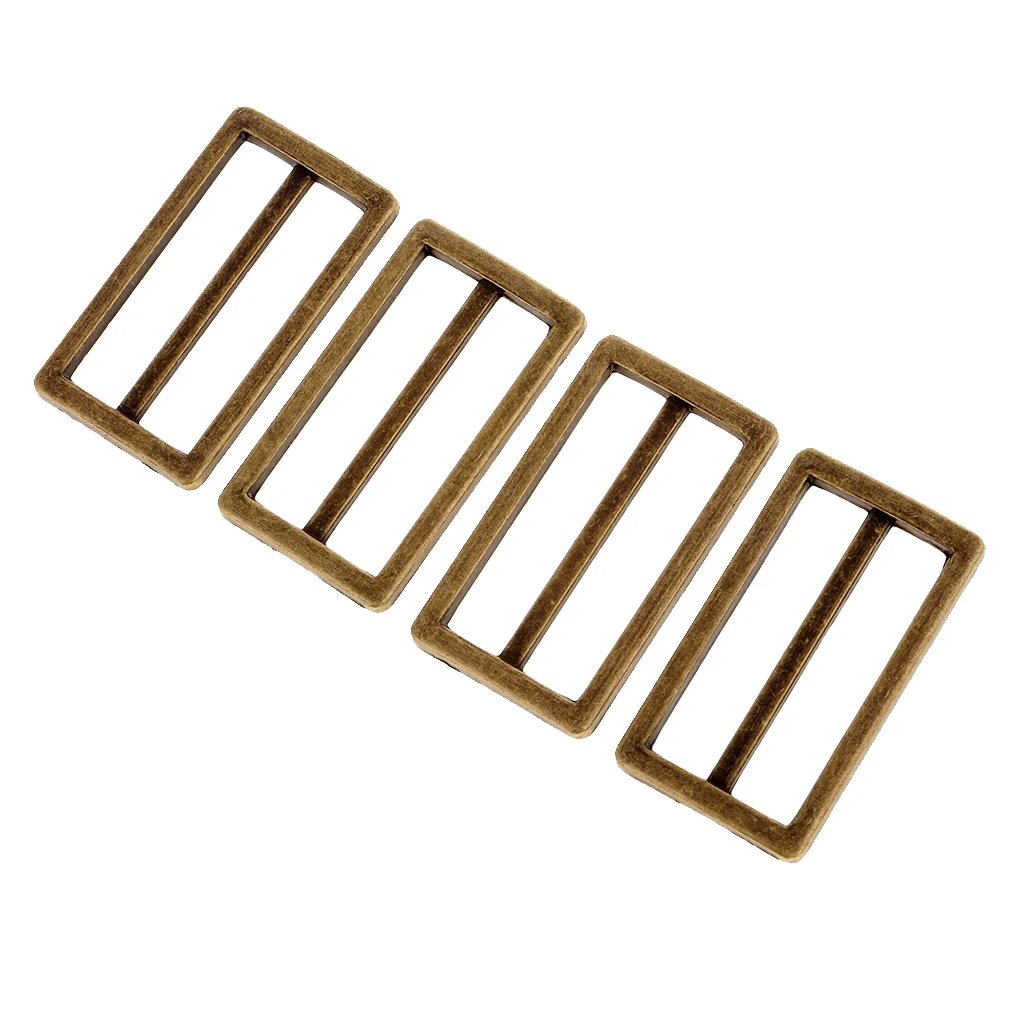 4Pcs Metal Tri Glide Slide Buckles Backpack Straps Adjuster Buckles 38mm Webbing Slider