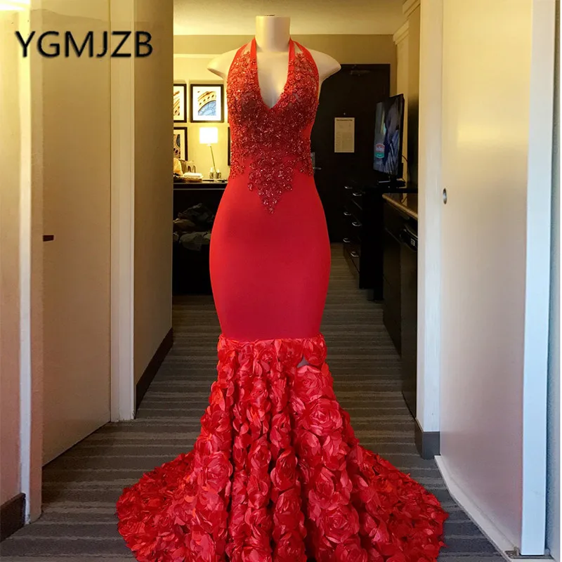 Zwart Meisje Rode Lange Mermaid Avondjurken 2019 V-hals Mouwloze Kralen Kant Bloemen Rok Afrikaanse Vrouwen Party Prom Jassen Zwart Meisje Rode Lange Mermaid Avondjurken 2019 V-hals Mouwloze Kralen Kant Bloemen Rok Afrikaanse Vrouwen Party Prom Jassen