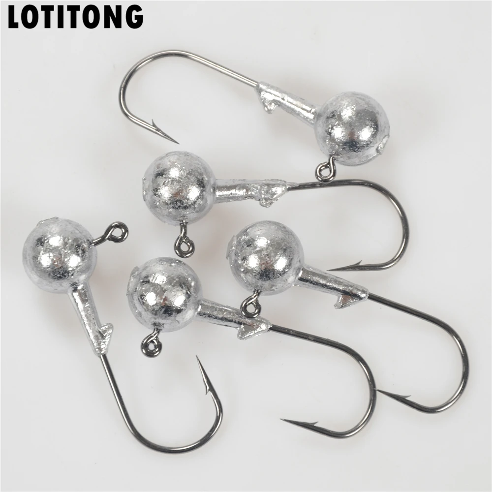 LOTITONG 5pcs High Quality 1.5g/2g/3.5g/5g/7g/10g/14g Lead Head Hook Jig Bait Fishing Hooks For Soft Lure hooks Fishing Tackle hunthouse jig head fishing hooks long casting 20g 30g 40g jigging hook soft bait worm lead hook fishing tackle hooks