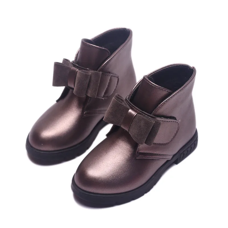

2016 Autumn Winter Kids Boots PU Leather Girls Shoes Children Snow Slip-resistant Fashion Martin Boots Girls Ankle Boots
