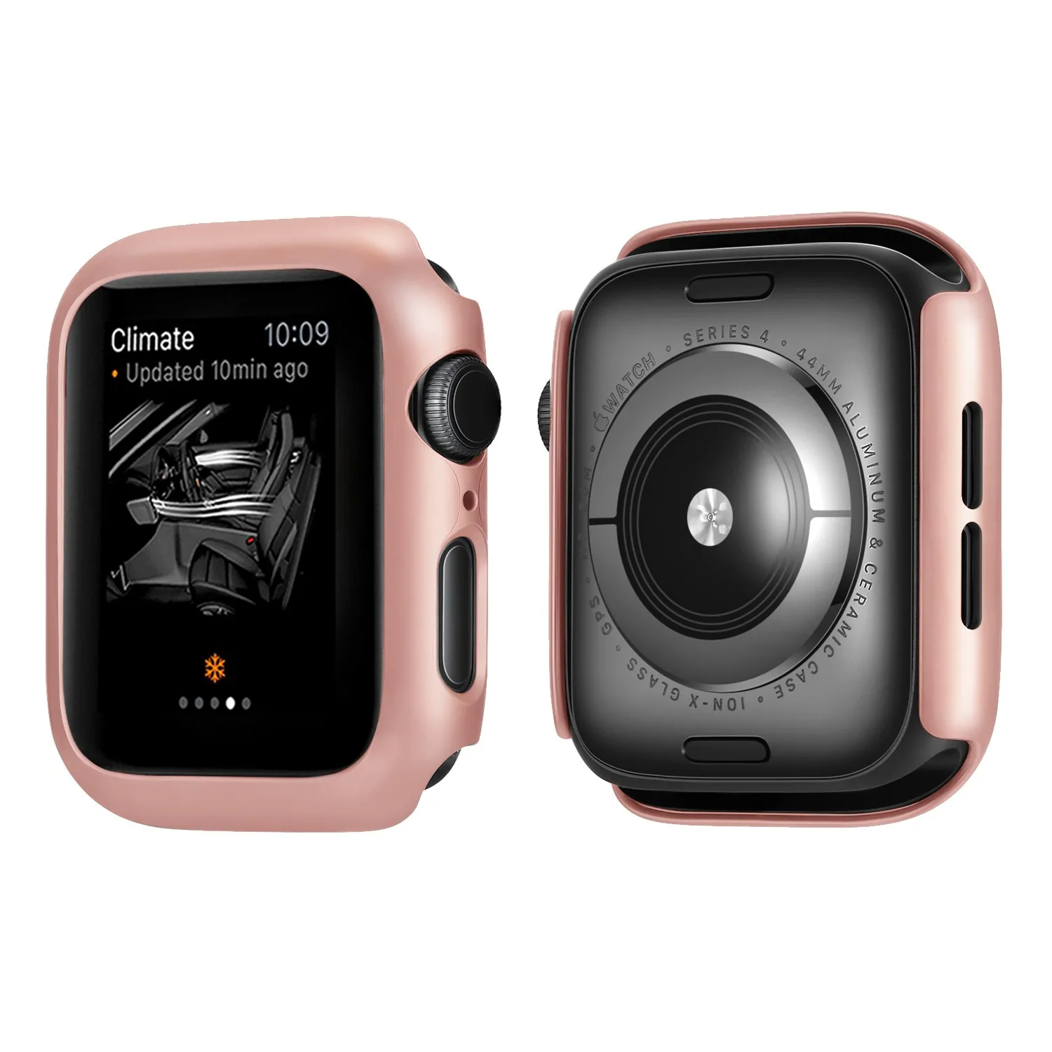 Rose Gold Рамка защитный чехол для Apple Watch Series 5 44 мм 40 мм чехол идеальный бампер чехол для iWatch Series 4 крышка - Цвет: Rose Gold