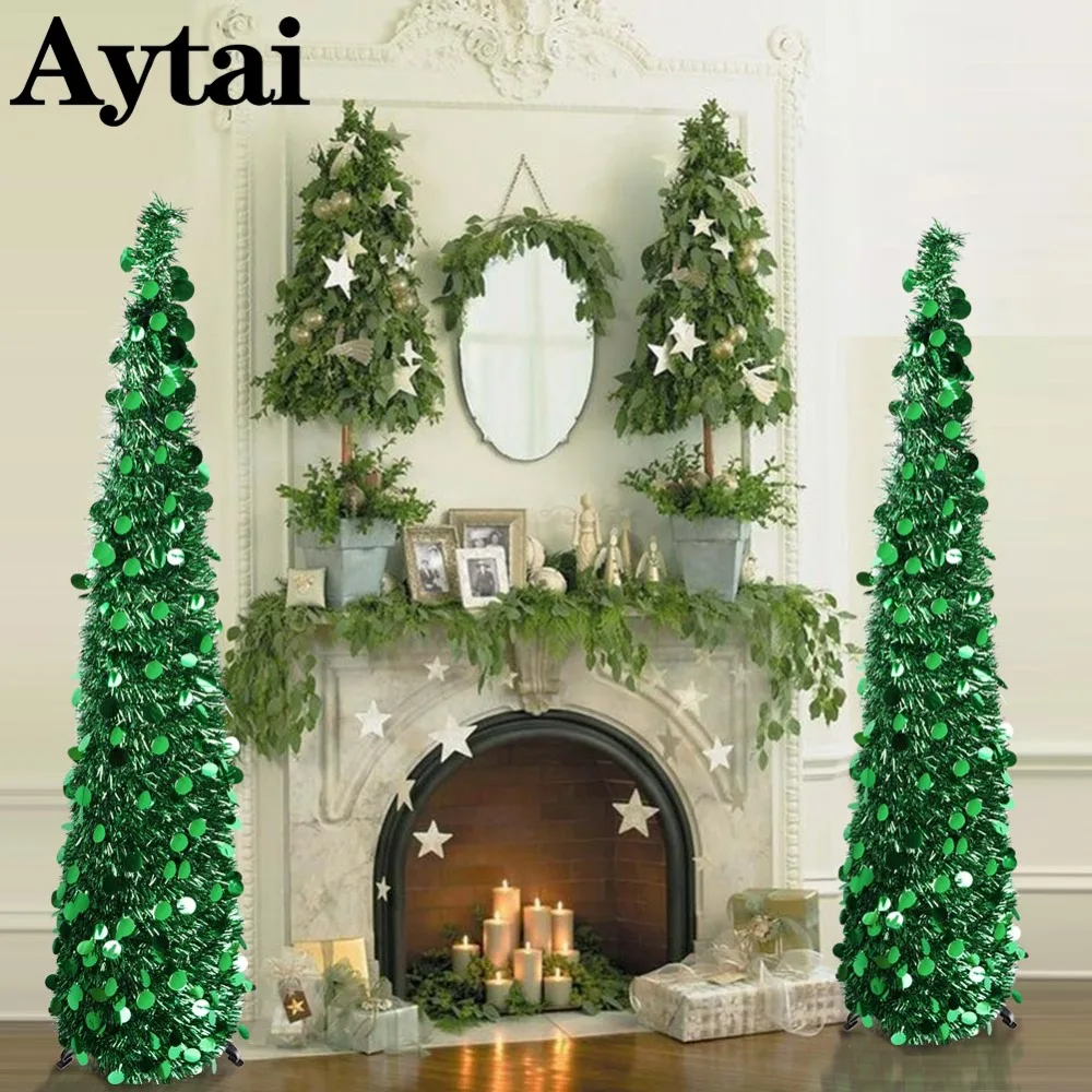 aytai artificial tinsel pop up christmas tree bling sequins christmas tree christmas decorations for home new year decoration in trees from home garden on - Pop Up Christmas Tree With Lights And Decorations aytai artificial tinsel pop up christmas tree bling sequins christmas tree christmas decorations for home new year decoration in trees from home garden on - Pop Up Christmas Tree With Lights And Decorations