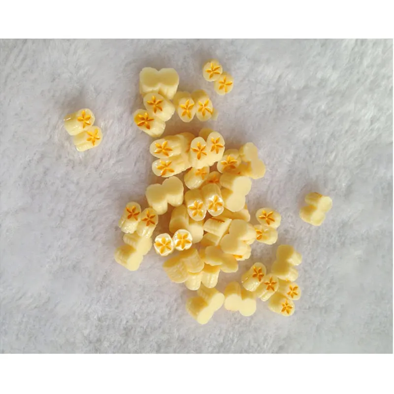 100 шт./лот полимерные поделки искусственные мини бананы декоративные детали