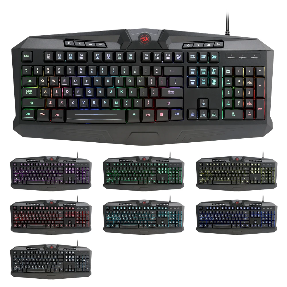 Redragon S101 BA 1 USB игровая RGB клавиатура Коврик для мыши наушники combos 104 ключа 3200 DPI 5