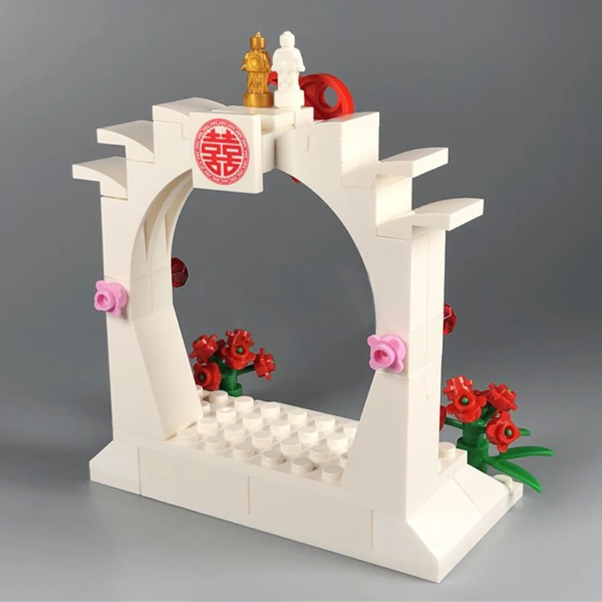 City T Station Wedding Runway Stage Building Blocks Bricks LegoINGlys Street MOC Accessories DIY Baby Kids Toys For Children (3)