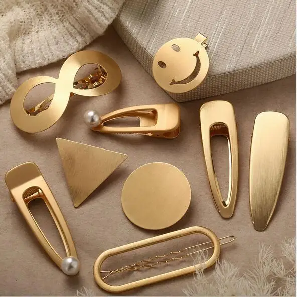 

2019 Hair Accessories Metal Snap Hair Clips Snap Hairpins Hairclips Hair Smiley Face Snap Clips Hairgrips Barrettes Hairdressing