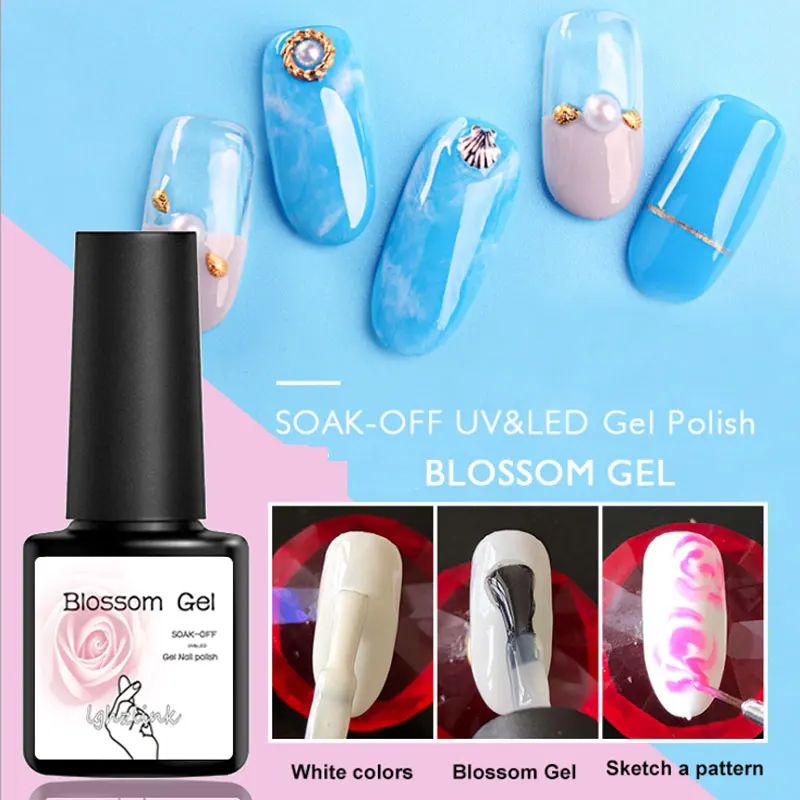 

Lghzlink Blooming Effect Gel Nail Polish Blossom Gel Lacquer Magic Professional Varnish Soak Off UV Led Long-Lasting Vernis