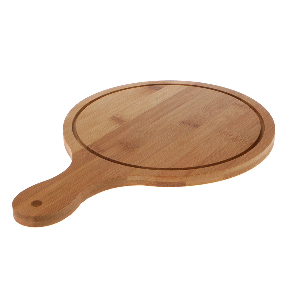Прочное круглое деревянное весло для пиццы сервировочная доска для изготовления корки разделочный лоток 4 размера