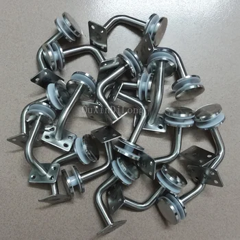 شراءالجملة 100 PCS 90 درجة 60*60mm نحى الفولاذ متكأ من الفولاذ الأقواس 10-16 MM الزجاج شنت درابزين قوس