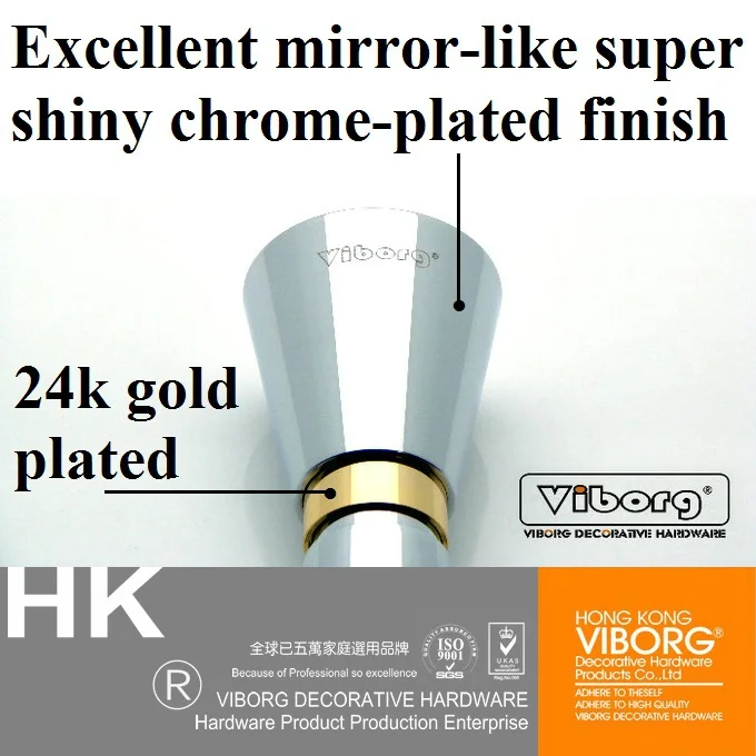 Viborg Luxury Brass Bathroom Wall Mounted Double Toothbrush Cup Holder with 2 Tempered Glass Toothbrush Cups, Chrome+24k Gold