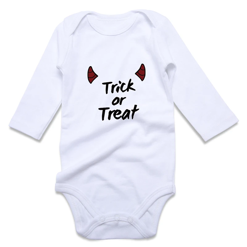 long sleeve baby bodysuit Halloween custom white-1