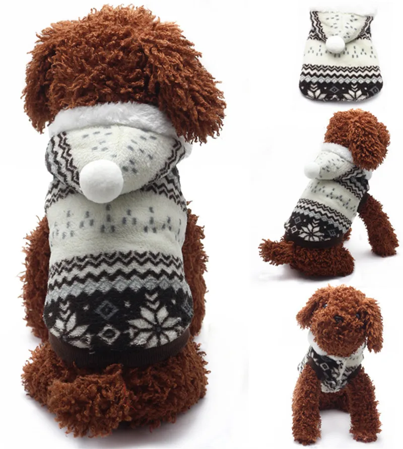 Hot Selling Winter Warm Pet Dog Coat Clothes Cozy Snowflake Christmas Hoodie Sweater Costume Teddy Hoodie Dog Coat Pet Clothing12