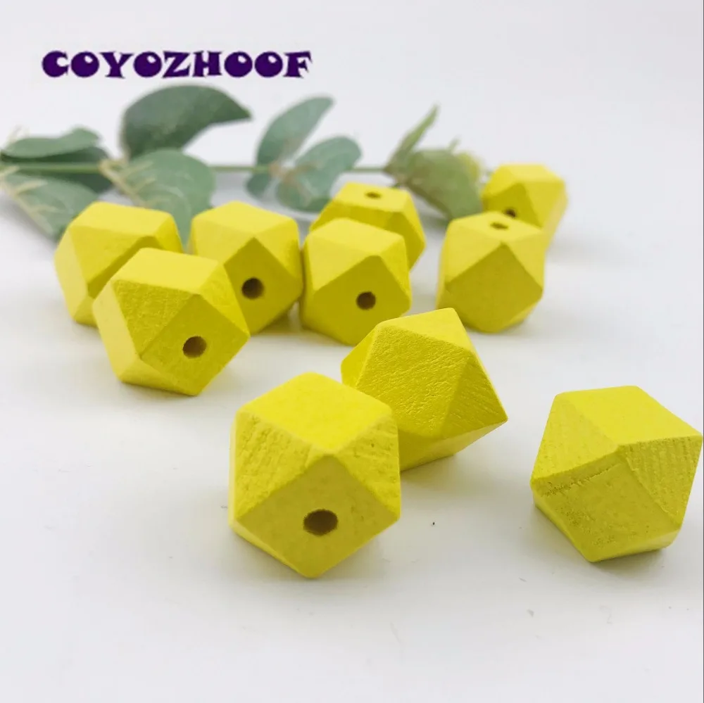 10 шт. DIY цветные Восьмиугольные деревянные бусины ювелирные изделия 20 мм