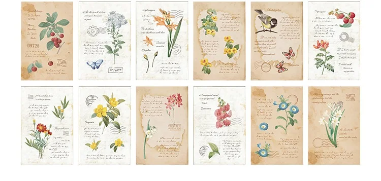 30 шт./компл. природа растение бумажная открытка поздравительная открытка День рождения бизнесс подарок набор карт открытка