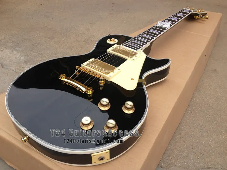 

Best Price 50th Anniversary 1960 LP Custom Ebony Fret Board Binding Black Electric Guitar Free Shipping
