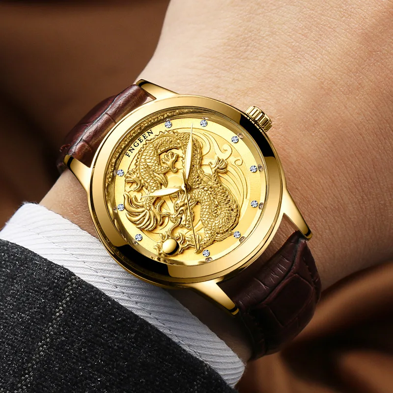 Креативный ДРАКОН Роскошные модные часы со стальным ремешком Мужские кварцевые часы повседневные мужские спортивные Бизнес наручные часы Relogio Masculino