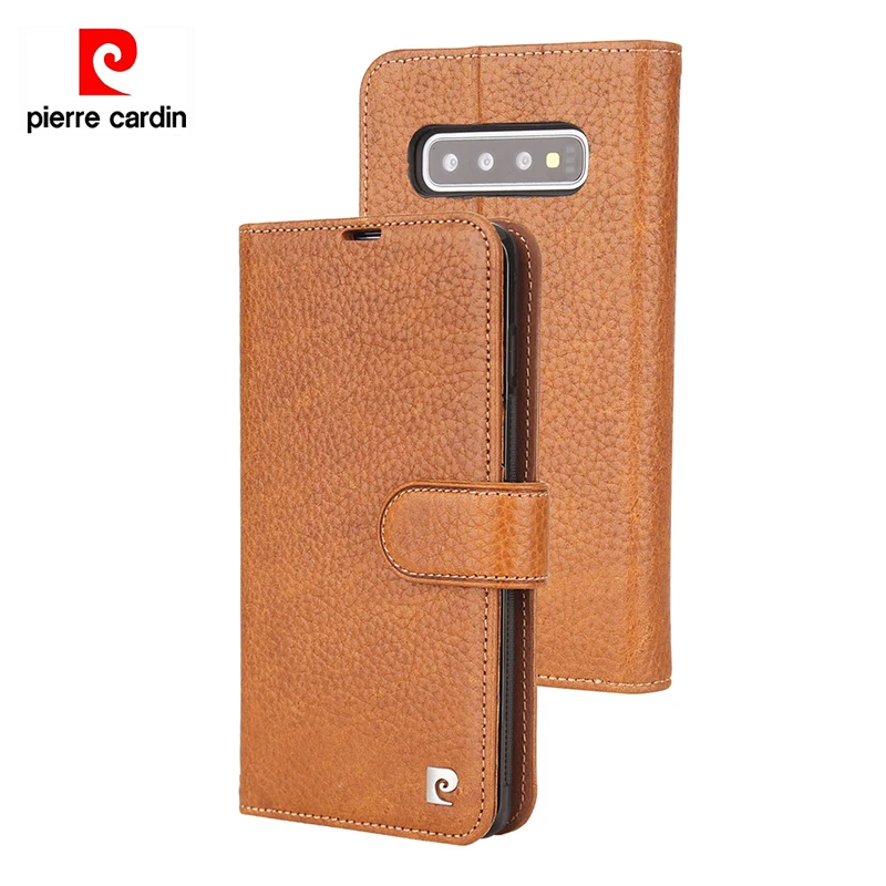 

Pierre Cardin Genuine Leather Flip Case For Samsung Galaxy S10 Plus Card Holder Magnetic Wallet Stand Book Cover For Galaxy S10