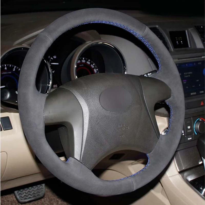 Черный замшевый кожаный чехол рулевого колеса автомобиля для Toyota горlander 2008 2009 2010