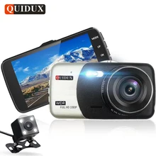 QUIDUX 4.0 inch Full HD 1080P Car DVR with Rear Camera Digital Auto Video Recorder Player WDR Dashcam Registrator G-Sensor