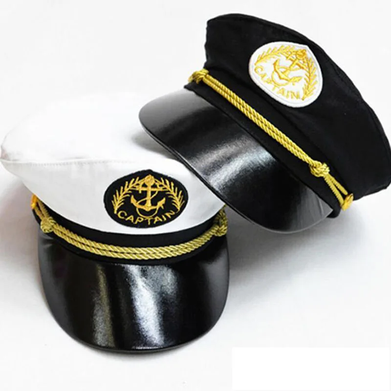 

4-15 Years Children Cotton Military Cap Costume Party Cosplay Stage Performance Captain Sailor Navy Military Caps for Boys Girls