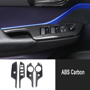 

Car styling Interior Door Armrest Panel Window Switch Lift Buttons Cover Trim Sticker for Toyota C-HR CHR 2016 2017 2018