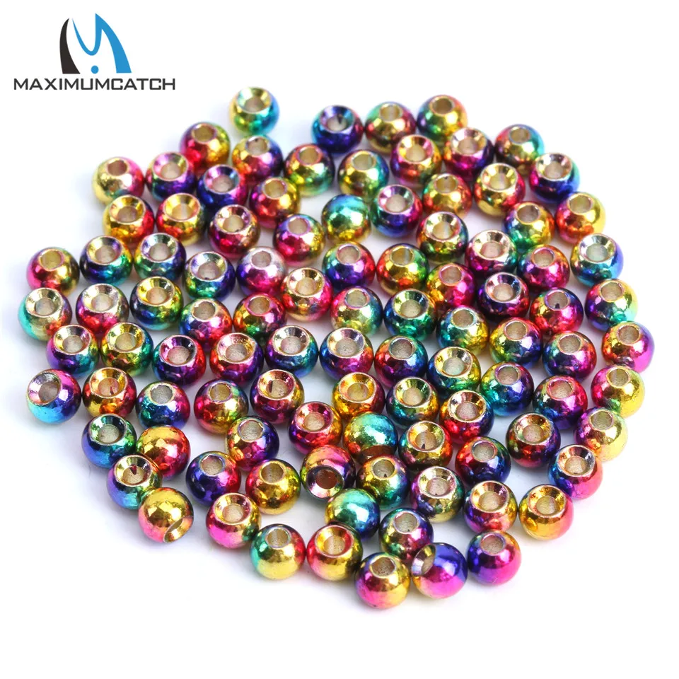 Buy Maximumcatch 25pcs/lot Ball Beads Assortment 2.0 4.6mm Nymph Rainbow Fly