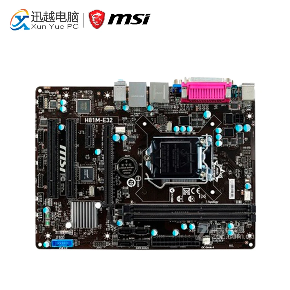 MSI H81M-E32 Desktop Motherboard H81 Socket LGA 1150 i3 i5 i7 DDR3 16G SATA3 USB3.0 Micro-ATX MSI H81M-E32 Desktop Motherboard H81 Socket LGA 1150 i3 i5 i7 DDR3 16G SATA3 USB3.0 Micro-ATX