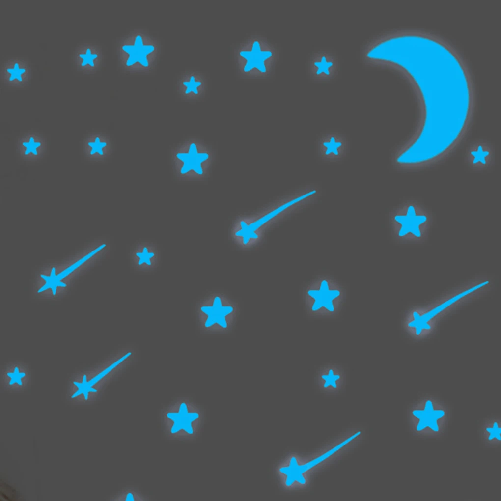 Blue Star Luminous Stickers Background Wallpaper Mural Tattoo Wall